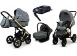 BabyLux® Sky Lark | 4in1 Kinderwagen Set | Grey Flex | Kombikinderwagen | Kinderwagenset | Isofi