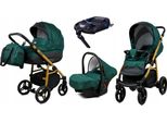 BabyLux® Axel | 4in1 Kinderwagen Set | Bottle Green | Kombikinderwagen | Kinderwagenset