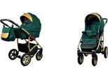 BabyLux® Gold Lux | 2in1 Kinderwagen Set | Bottle Green | Kombikinderwagen | Kinderwagenset | Bu