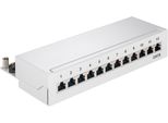 Goobay Cat 6 Mini/Desktop Patch Panel 12 Porte Grigio (In Blocco)