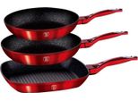 Berlinger Haus Set Di 3 Padelle In Granito Red Metallic Line 8694