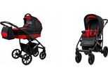 BabyLux® Largo | 2in1 Kinderwagen Set | Black Red | Kombikinderwagen | Kinderwagenset | Buggy +