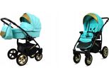 BabyLux® Gold Lux | 2in1 Kinderwagen Set | Mint | Kombikinderwagen | Kinderwagenset | Buggy + Ba