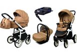 BabyLux® Color Lux | 3in1 Kinderwagen Set | Sand Pearl | Kombikinderwagen | Kinderwagenset | Iso
