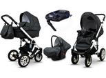 BabyLux® Sky Lark | 4in1 Kinderwagen Set | Black Flex | Kombikinderwagen | Kinderwagenset | Isof