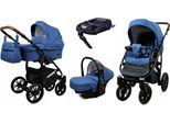 BabyLux® Optimal | 4in1 Kinderwagen Set | Blue Flex | Kombikinderwagen | Kinderwagenset