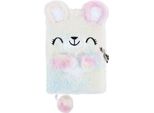 Diario Discreto In Morbido Peluche Con Lucchetto A Chiave Orsacchiotto Arcobaleno