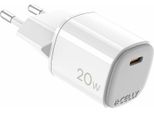 Celly UPTC1USBC20WWH Caricabatterie Per Dispositivi Mobili Fotocamera, Microfono, Smartphone, Orologio Intelligente, Tablet, Telefono Bianco Usb Interno