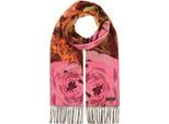 Fraas Sciarpa Cashmink Scarf With Romantic Floral Design Pink Multicolore