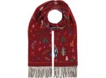 Fraas Sciarpa Cashmink® Scarf With Christmas Design Red Rosso Scuro