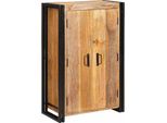 Vidaxl Credenza Con Ante Marrone In Legno Massiccio Di Mango E Metallo