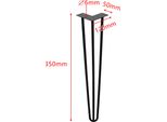 Karpal Set Di 4 Gambe Del Tavolo Gambe A Forcina 35Cm (14 Pollici) 3 Puntoni Fai Da Te Gamba Del Tavolo In Acciaio Gambe A Forcina Telaio Del Tavolo, Per Tavolo Da Pranzo Tavolino, Armadi Tv