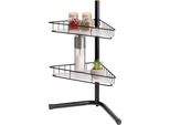 Mensola Angolare Bremermann, Mensola Da Cucina, 2 Cestini, Mensola Da Bagno, Incl. Mensola, Nero