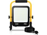 Yakimz Led Proiettore Da Costruzione Treppiede 6000K Proiettore Led Proiettore IP66 100W