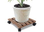 Jopassy 2X Pianta Rullo Wpc Fiore Rullo Vaso Fioriera Sottobicchiere Rotolamento Bordo Marrone Quadrato