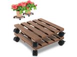 Jayseuw 2X Wpc Plant Roller 30X30 Cm Flower Roller Fino A 80 Kg Rolling Coaster Rolling Board Square Brown