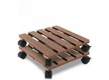 Tolletour 2X Wpc Rullo Per Piante 30X30 Cm Rullo Per Fiori Fino A 80 Kg Roll Coaster Rolling Board Square Brown