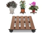 Clanmacy 2X Wpc Plant Roller 30X30 Cm Flower Roller Fino A 80 Kg Rolling Coaster Rolling Board Square Brown