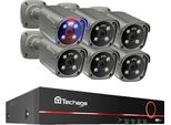Sistema Di Telecamere Di Sicurezza 4K, Audio Bidirezionale, Visione Notturna A Colori, 8CH Nvr 6PCS Camera, 1T