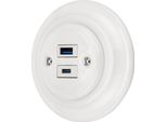 Porcellana Da Incasso Presa Di Corrente Retro USB-A I USB-C 2-Fold I PR1 Bianco