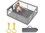 Jayseuw Baby Playpen Barriera Cancello 150X180Cm Gattonare Cancello Con Base Antiscivolo, Traspirante Rete Sicurezza Area Di Gioco