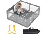 Jayseuw Baby Playpen Barriera Cancello 130X130Cm Gattonare Cancello Con Base Antiscivolo, Traspirante Rete Di Sicurezza Area Di Gioco