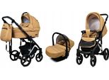 BabyLux® UZO | 3in1 Kinderwagen Set | Sand Pearl | Kombikinderwagen | Kinderwagenset | Buggy + B