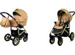 BabyLux® Gold Lux | 2in1 Kinderwagen Set | Sand Pearl | Kombikinderwagen | Kinderwagenset | Bugg