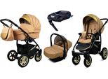 BabyLux® Gold Lux | 4in1 Kinderwagen Set | Sand Pearl | Kombikinderwagen | Kinderwagenset | Isof