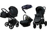 BabyLux® Color Lux | 3in1 Kinderwagen Set | Onyx | Kombikinderwagen | Kinderwagenset | Isofix-Ba