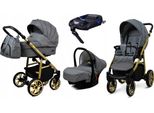 BabyLux® Color Lux | 4in1 Kinderwagen Set | Grey Flex | Kombikinderwagen | Kinderwagenset | Isof
