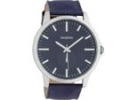 Oozoo Orologio Da Polso In Pelle Blu Orologi Da Donna-Uomo Analogici Al Quarzo UOC10332