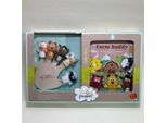 Set Di 5 Marionette Da Dito In Gomma + Libro Della Fattoria Per Bambini 3+ Animali Di Campagna + Impermeabile