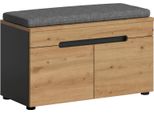 Xonox.Home Panca Canu (L/A/D: 80X45X37 Cm) In Riproduzione Grigio Basalto E Riproduzione Artisan, Incluso Cuscino Di Seduta Grigio