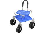 Carrello Da Giardino, Regolabile In Altezza, Sedile Girevole, Blu