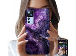 Caso Per Xiaomi 12T / 12T Pro - Viola Marmo Moda Donne + Vetro