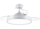 Ventilatore A Lampada Cjoy, Ventilatore Da Soffitto Da 107 Cm Con Telecomando, Silenzioso, Pale Retrattili, 6 Velocità, Memoria 3Cct, Dimmerabile, Rev