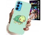 Custodia Per Oppo Find X3 Lite - Modelli Di Tartaruga Per Bambini + Vetro