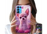 Custodia Per Oppo Find X3 Lite - Chihuahua Carino Su Sfondo Rosa Con Fiori