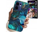 Custodia Per Oppo Find X5 Lite - Zaino Con Motivi Marmorizzati Blu-Verde