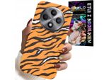 Custodia Per Oppo Reno12 F / 12Fs 5G - Cover Posteriore A Strisce Di Tigre + Vetro