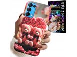 Custodia Per Oppo Reno5 4G 5G - Cuore Della Famiglia Rose Bowl + Vetro