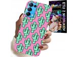 Custodia Per Oppo Reno5 4G 5G - Cactus, Cactus Su Sfondo Rosa + Foil