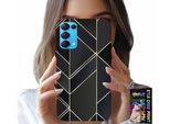 Custodia Per Oppo Find X3 Lite - Cornici Dorate, Design Elegante + Vetro