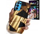 Custodia Per Oppo Reno5 4G 5G - Design Elegante Oro + Hydro Foil