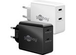 Goobay 61757 Caricabatterie Doppio Veloce USB-C™ Pd (36 W) Nero, Nero - 2X Porte USB-C™ (Power Delivery)