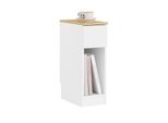 Sobuy Comodino Stretto Comodino Con Cassetto E Ripiano Comodino Per Camera Da Letto Soggiorno Bianco FBT111-W