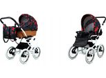 Babylux® Classic White | 2in1 Kinderwagen Set | Red Bow | Kombikinderwagen | Kinderwagenset | Bu