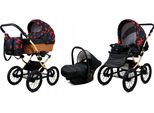 Babylux® Classic Gold | 3in1 Kinderwagen Set | Red Bow | Kombikinderwagen | Kinderwagenset | Bug