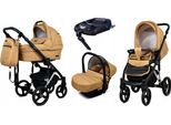 BabyLux® UZO | 4in1 Kinderwagen Set | Sand Pearl | Kombikinderwagen | Kinderwagenset | Isofix-Ba